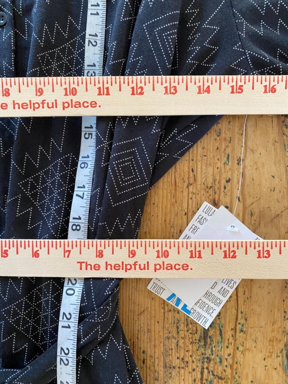 LuLaRoe Womens Ellie Geometric Print Collared Shirt Dress Waist Tie XL Black NEW - Picture 6 of 7